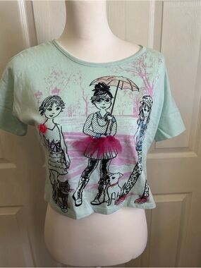 Vintage Miss Attitude 60% Cotton Girls Graphic Short Sleeve Tee L (14)